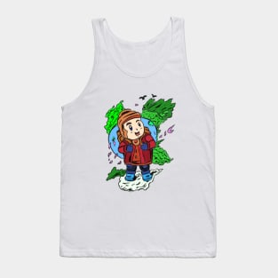 Cute cartoon boy travel colour Tank Top